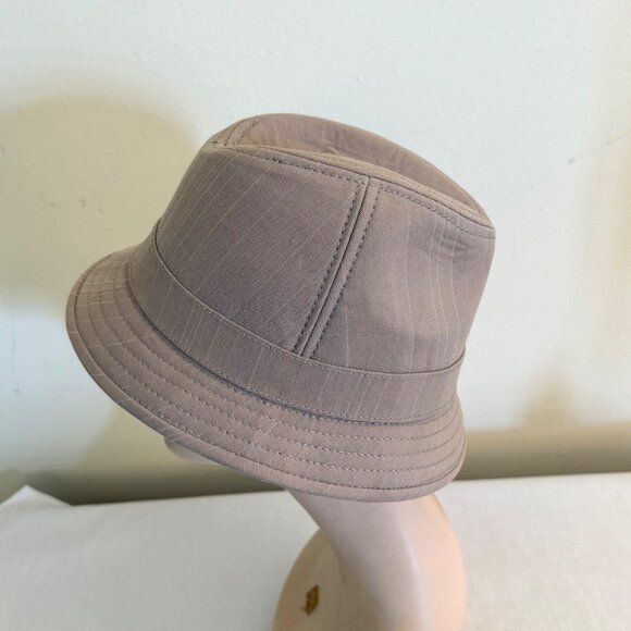 Goorin Bros Womens Beige Pinstripe Bucket Hat Rhinestone Accent Medium - Picture 12 of 15